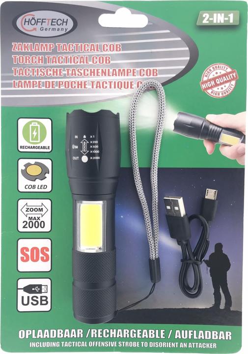 Actual product image ProPlus Torch tactical 5W LED + 3W COB 2-in-1 rechargeable (12.50 cm)