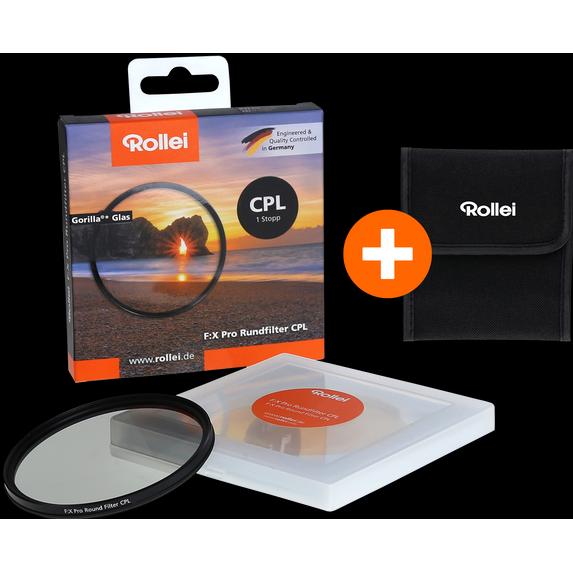 Rollei F:X Pro Rundfilter CPL 52 mm (52 mm, Polarisationsfilter, 58 mm), Objektivfilter, Schwarz, Transparent