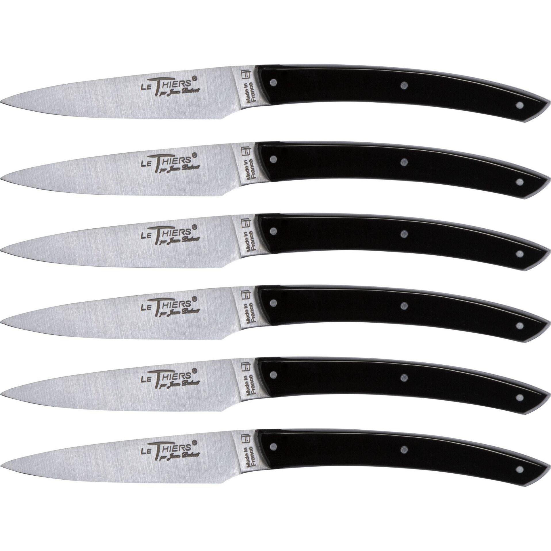Laguiole Jean Dubost Messer Set 6 tlg., Acrylic Black, Küchenmesser, Schwarz