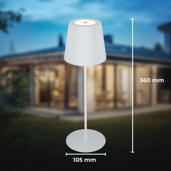 Produktbild B.K.Licht LED Akku Tischleuchte, IP44, 2,5W, weiss (200 lm)