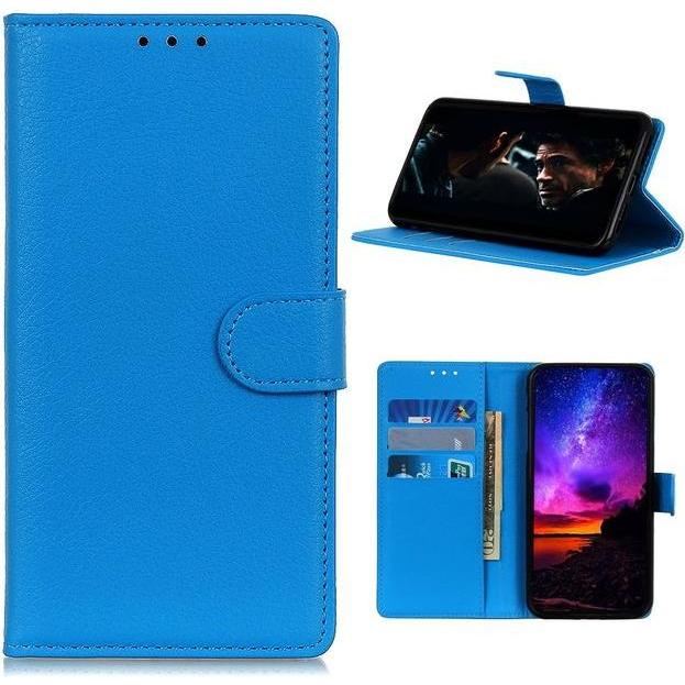 Thumbnail - MU Classic Litchi Leder Bookcover Series (LG K22), Smartphone Hülle, Blau