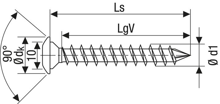 Produktbild Spax A1 Pfostenschraube Sonderkopf T-Star Plus T40 Cut (50 Schrauben pro Stück)