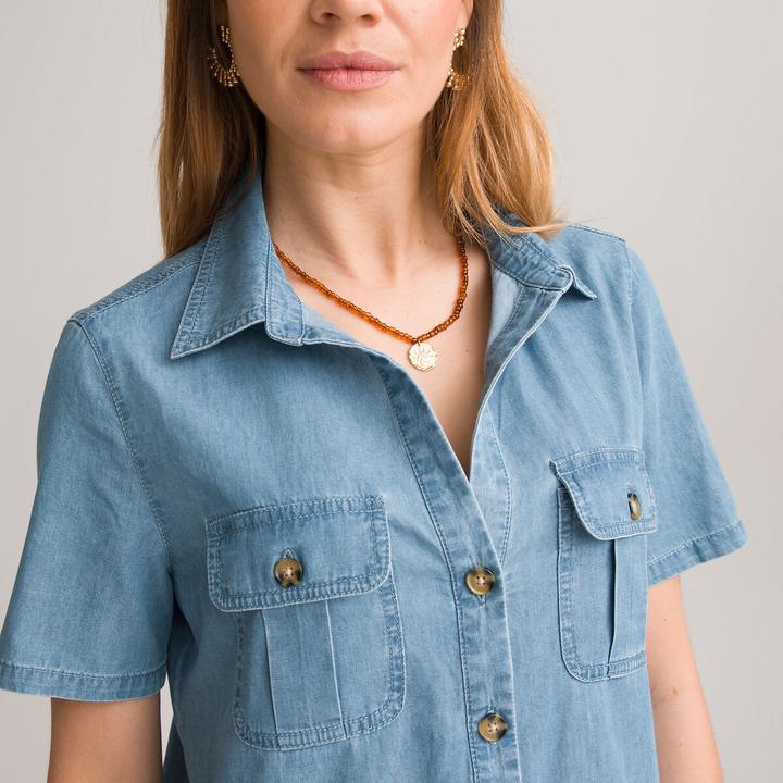 Image du produit Anne Weyburn Robe droite en jean à manches courtes (40)