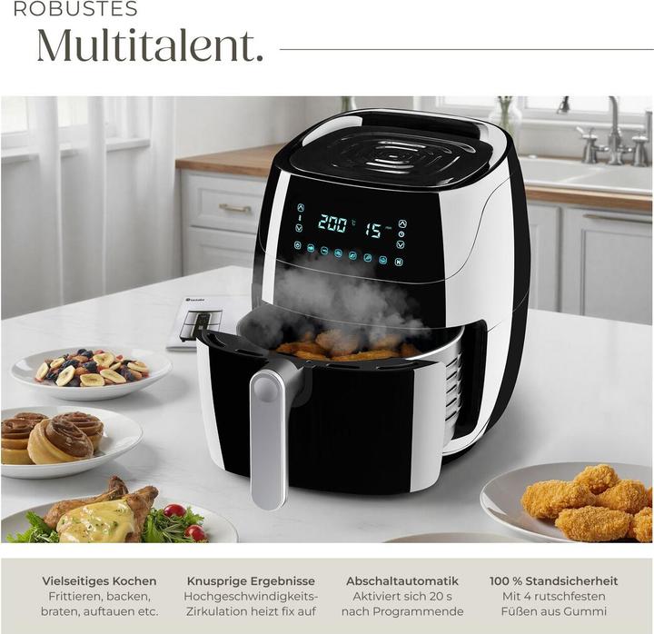 Actual product image tectake Air fryer Yaiza - 4.3 l capacity - Recipes booklet included