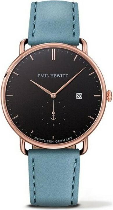 Paul Hewitt Grand Atlantic Line Black Sea Rose Gold Leather Niagara (Analoguhr, 42 mm)