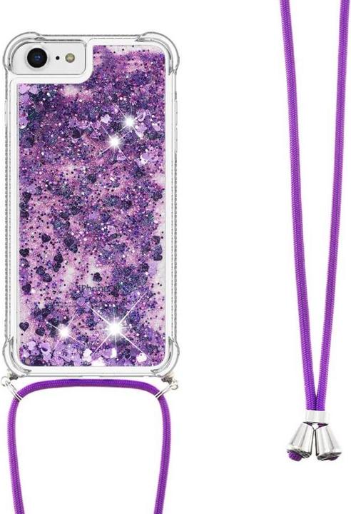 Produktbild Cover-Discount iPhone SE / 8 / 7 - Glitzer Hülle mit Umhängeband violett (Apple iPhone 7)