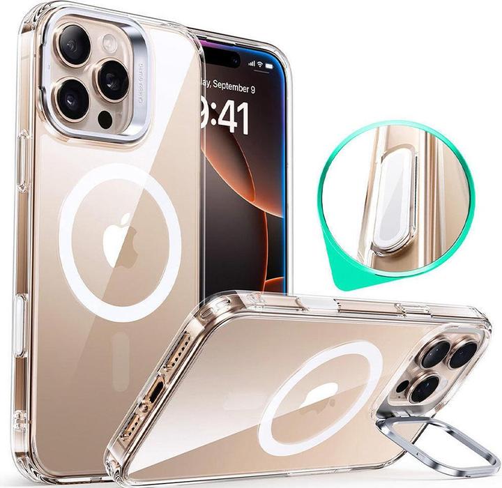 Actual product image ESR - Classic Hybrid HaloLock Kickstand - iPhone 16 Pro - Clear (Apple iPhone 16 Pro)