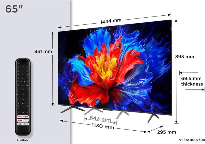 Actual product image TCL 65P8K 65" 4K QLED HDR Smart TV (65", QLED, 4K, 2025)