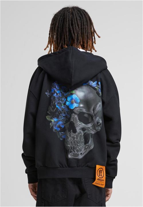 Produktbild Forgotten Faces Flowered Skull Heavy Oversize Zipper black XS (XS)