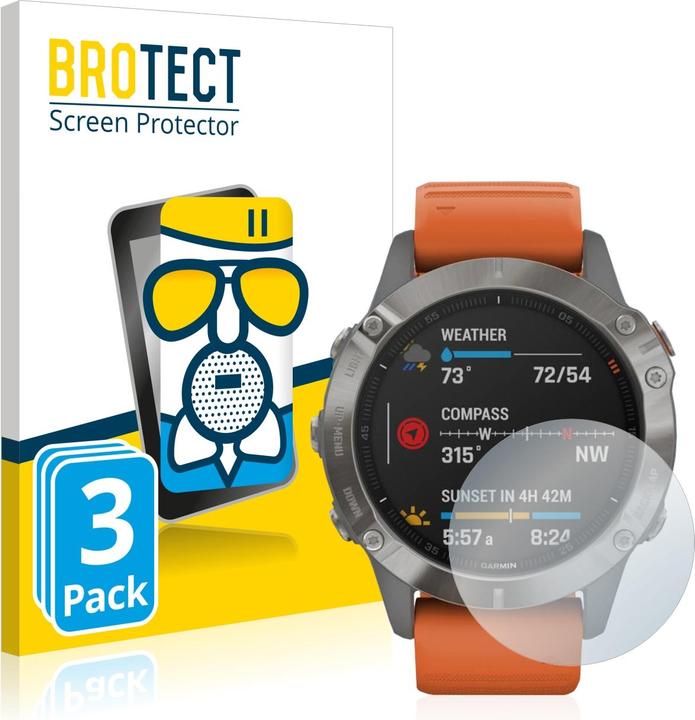 Produktbild BROTECT AirGlass Panzerglasfolie Matt (fenix 6 Pro)