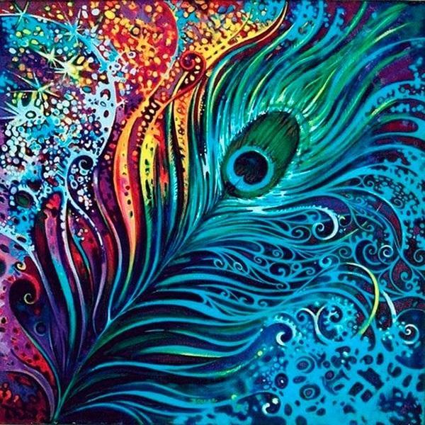 Norimpex 5D-Diamantmosaik - Pfauenfeder 40x30cm