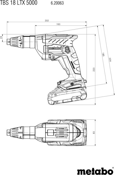 Actual product image Metabo Cordless drywall screwdriver TBS 18 LTX BL 5000