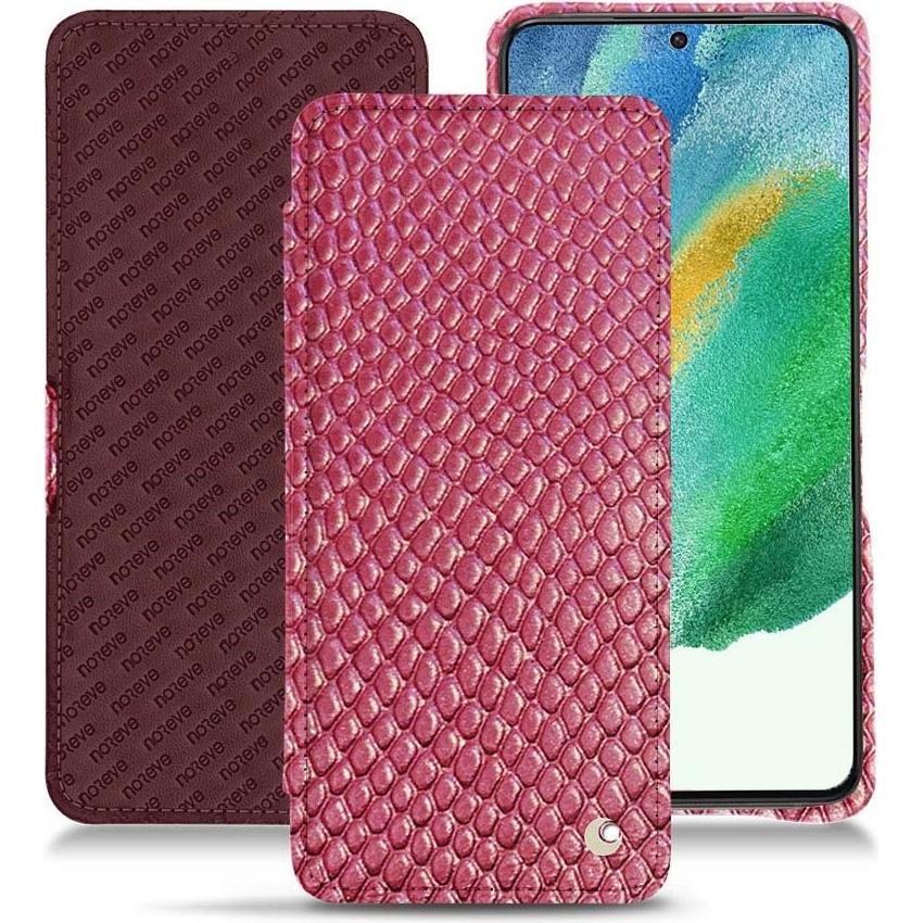 Noreve Lederschutzhülle Samsung Galaxy S21 FE (Samsung Galaxy S21 FE), Smartphone Hülle, Rosa