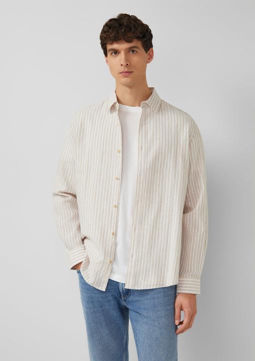 Immagine prodotto s.Oliver Regular Fit: Langarmhemd aus Leinenmix mit Streifen (L)