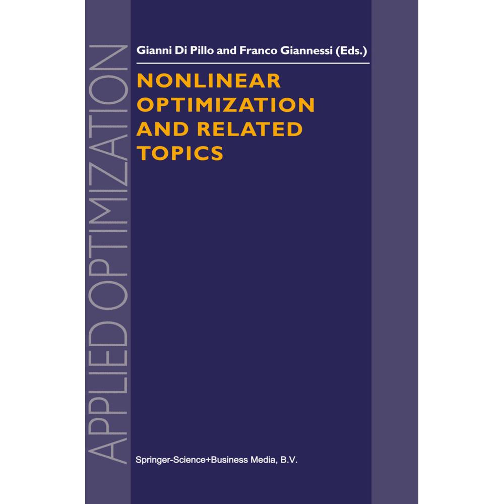 Nonlinear Optimization and Related Topics, Fachbücher von Franco Giannessi, Gianni Pillo
