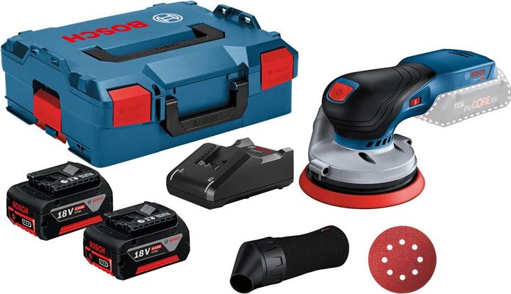 Bosch Professional Akku-Exzenterschleifer GEX 18V-125 / 2x 4,0 Ah Akku + Ladegerät in L (Exzenterschleifer)