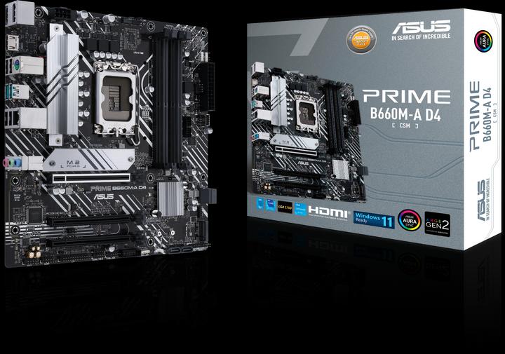 Actual product image ASUS MB PRIME B660M-A D4-CSM (Intel,1700,DDR4,mATX) (LGA 1700, Intel B660, mATX)