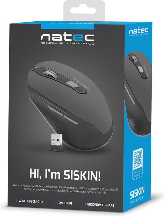 Actual product image Natec SISKIN Mouse Right RF Wireless Optical 2400 DPI (Wireless)