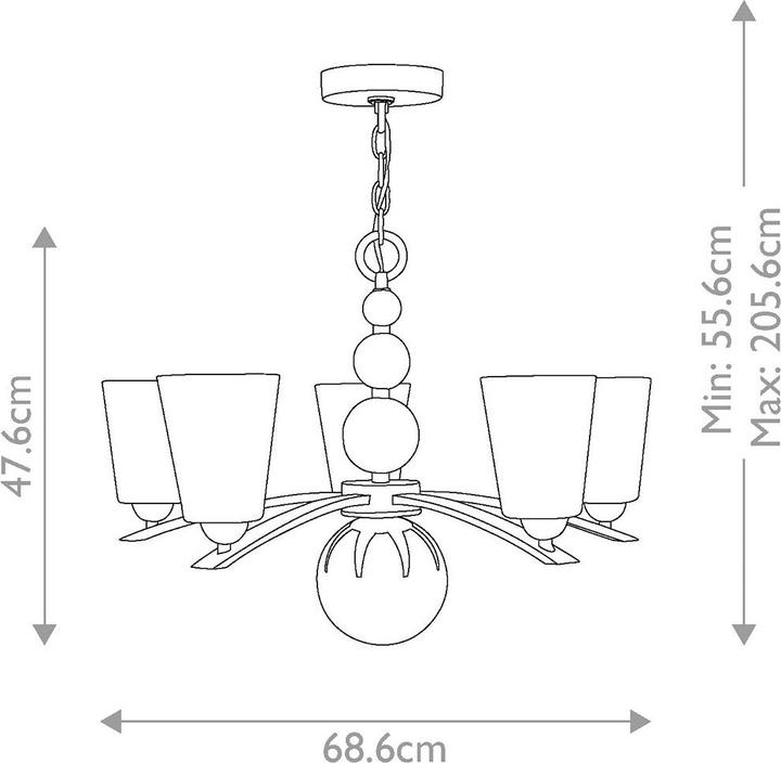 Produktbild Elstead Lighting Zelda Kronleuchter E27 5-fach Poliertes Nickel (68.60 cm)