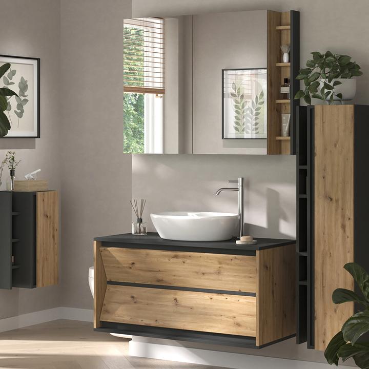 Produktbild Vicco Badmöbel-Set Edelin, Anthrazit/Artisan, 4 Teile