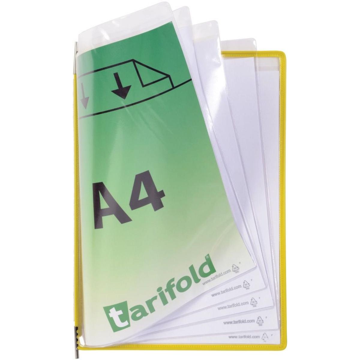 Tarifold, Informationsschild, Sichttafel Foldfive A4 mit 5 Sichttaschen VE=5 Stück gelb