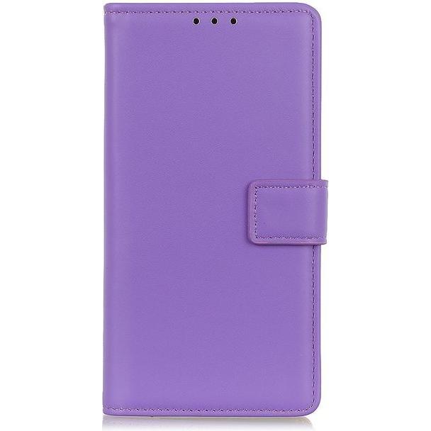 MU Classic Classic II Leder Bookcover Series (Motorola Moto E7 Power), Smartphone Hülle, Violett