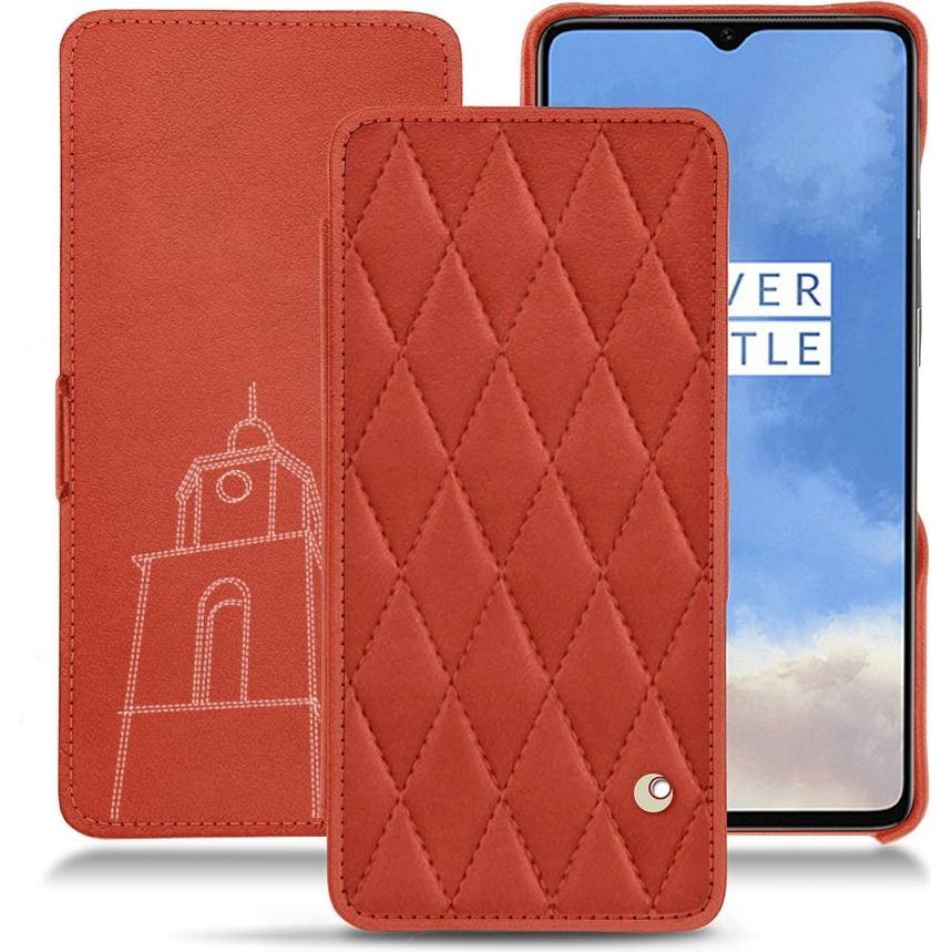 Noreve Lederschutzhülle horizontal (OnePlus 7T), Smartphone Hülle, Orange