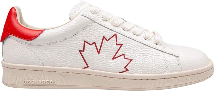 Produktbild Dsquared2 boxer sneakers in leather white and red color (41)