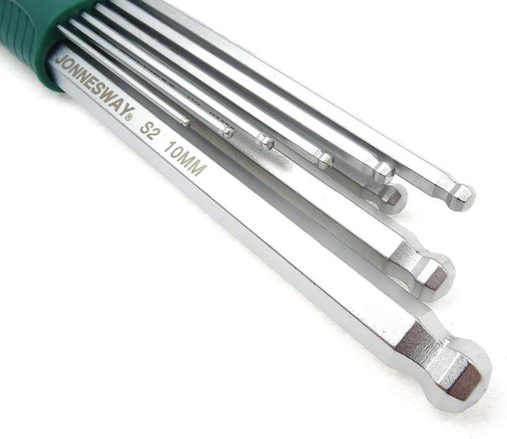 Actual product image Jonnesway Allen key set with ball, long, 9 pcs.