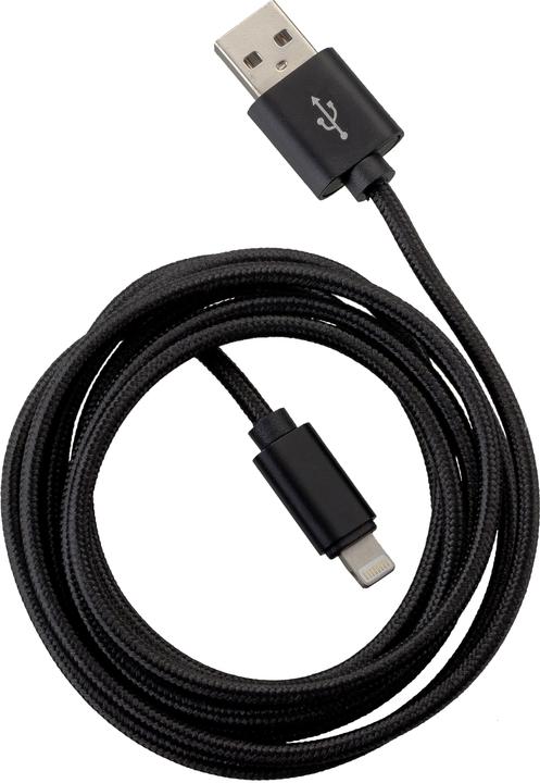 Peter Jäckel FASHION 3m USB Data Cable Black for Apple Lightning with sync and charge function (3 m, USB 3.2 Gen 1)