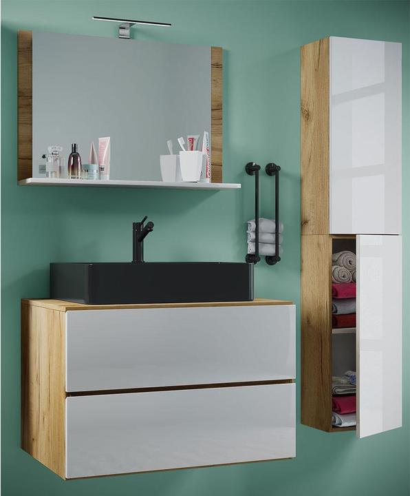 Actual product image VCM 4-piece Washbasin Bathroom Furniture Lendas 80 cm L