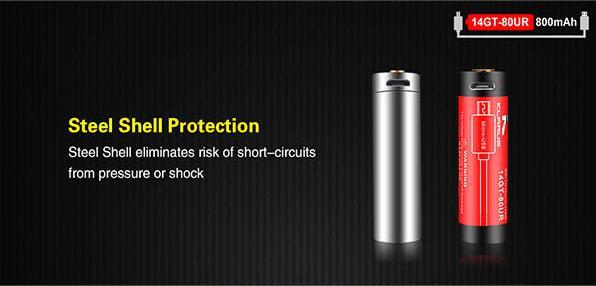 Actual product image Klarus 4GT-80UR, 800mAh - ohne Mirco-USB Ladekabel (1 pcs., 14500, 800 mAh)