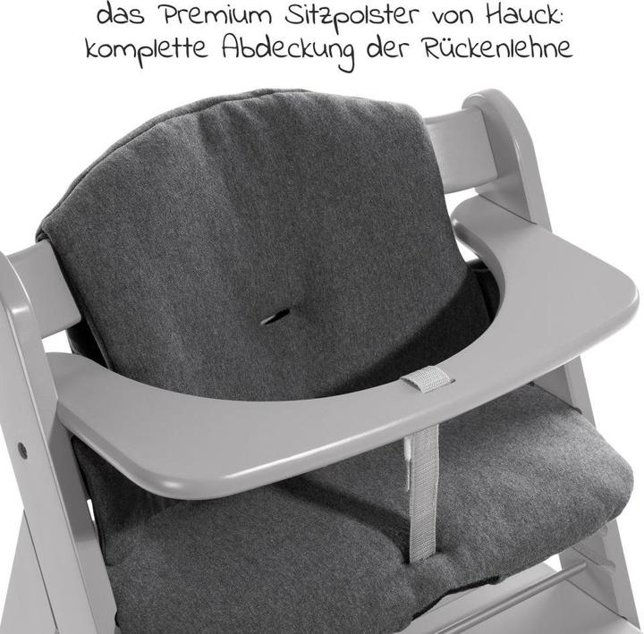 Produktbild Hauck Hochstühle Hochstuhl Alpha Plus Grau im Sparset inkl. Sitzkissen (Hochstuhl Sitzerhöhung)
