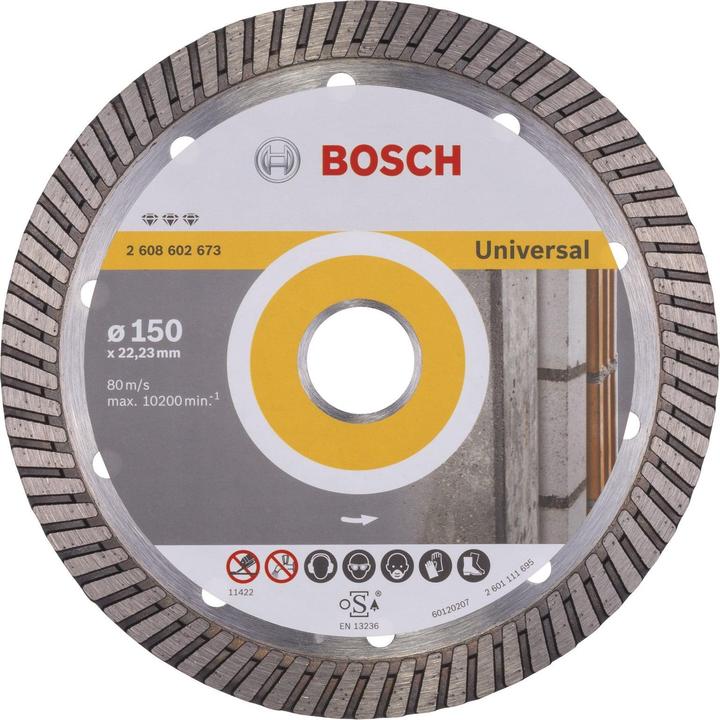 Produktbild Bosch Professional Zubehör Diamanttrennscheibe Best for Universal Turbo, 150 x 22,23 x 2,4 x 12 mm