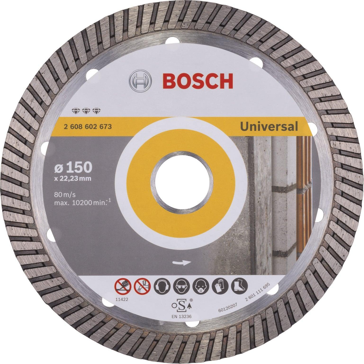 Bosch Professional Zubehör, Lama, Lama diamantata Best for Universal Turbo, 150 x 22,23 x 2,4 x 12 mm