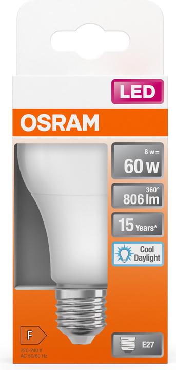 Actual product image Osram Star Classic A (E27, 60 W, 806 lm, 1 x, F)