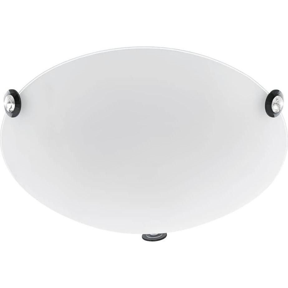 EGLO, Applique + Plafoniera, 93624 Cafiera LED Wandleuchte / Deckenleuchte 12W Stahl Glas weiss schwarz