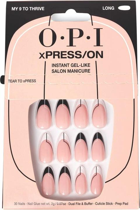 OPI xPRESS/ON Press On Nails & Cuticle Oil 30 Stück wiederverwendbare falsche Nägel mit bis zu 14 Tagen (Kunstnägel)