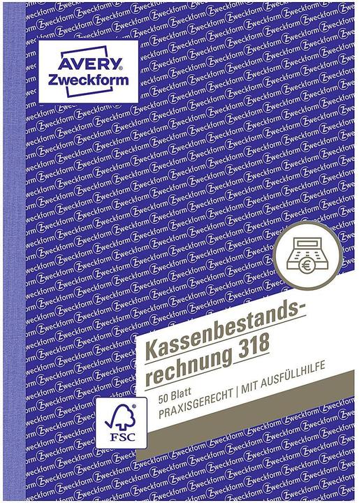 Produktbild Avery Kassenbestandsrechnung (50x)