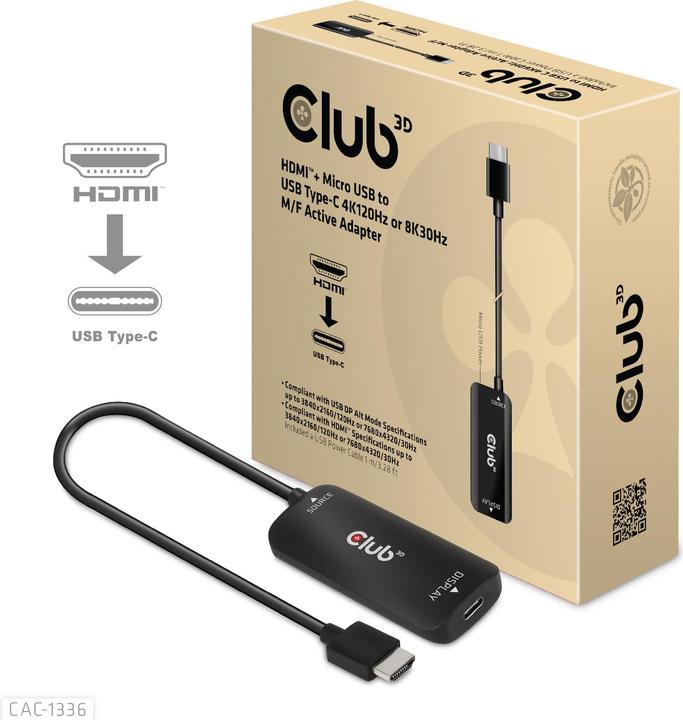 Produktbild Club 3D HDMI + MicroUSB zu (Micro HDMI, 7.20 cm)