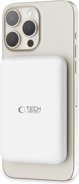 Actual product image Tech „Powerbank Tech-Protect“ PB10 LifeMag 5000 mAh Baltasis (5000 mAh, 15 W)