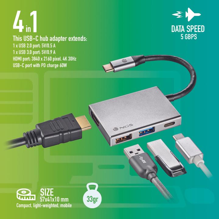 Actual product image NGS Wonder dock 4 (USB-C, 4 ports)