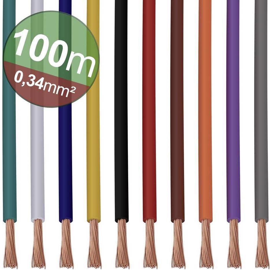 Thumbnail - Quadrios, Kabelleitung, Litzen Set 0.34 mm² 10 Farben 10 Meter pro Farbe (10 m)
