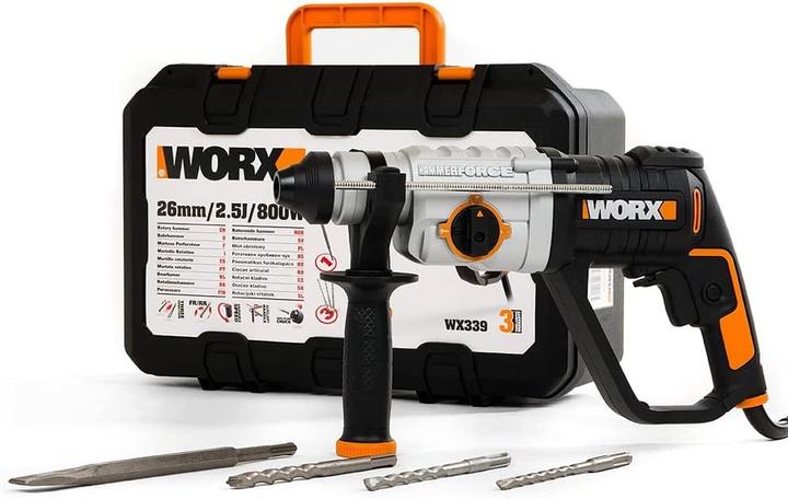 Produktbild Worx Impact drill sds + 800w 2,5j, case WX339