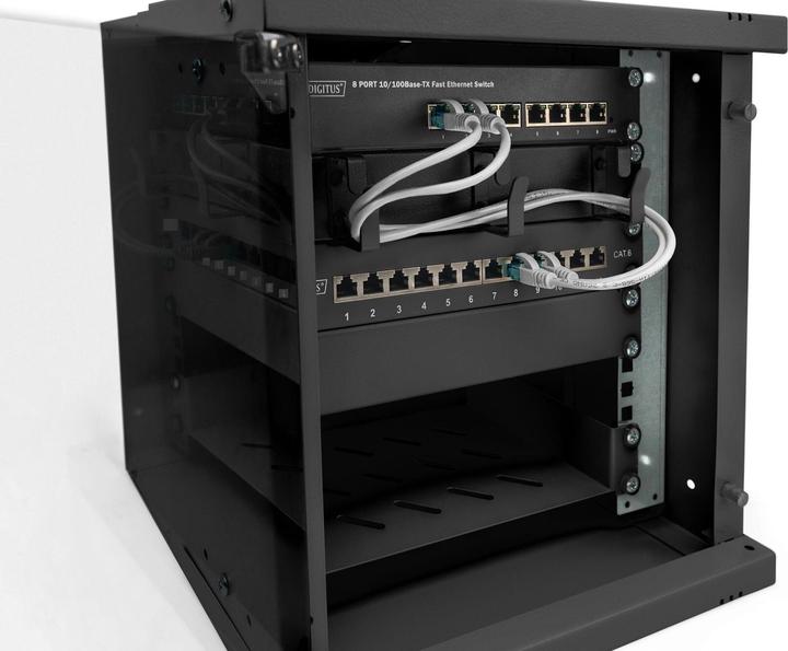 Immagine prodotto Digitus Contenitore da parete 10" 6U, SOHO PRO 324 x 316 x 298 mm, nero (5.71 HE, Portapacchi da 10 pollici)