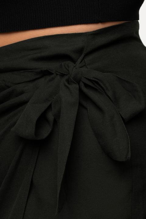 Immagine prodotto Ulla Popken Gonna a portafoglio in misto lino con laccetto e cintura comfort (54)
