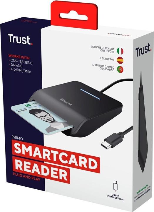 Actual product image Trust PRIMO USB-C DNI Smartcard Reader (USB-C)