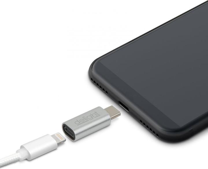 Actual product image Delight USB -type -c - iPhone Lightning -adapter silver (USB-C, Lightning)
