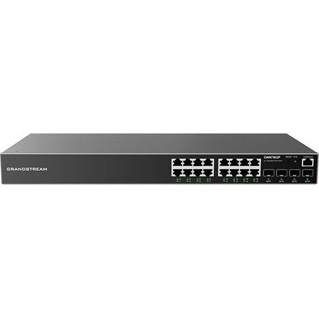 Grandstream GWN7802P, Managed Switch, 16x Gigabit ports, 4x SFP, 16x Poe, L2 layer (16 Ports), Netzwerk Switch, Schwarz