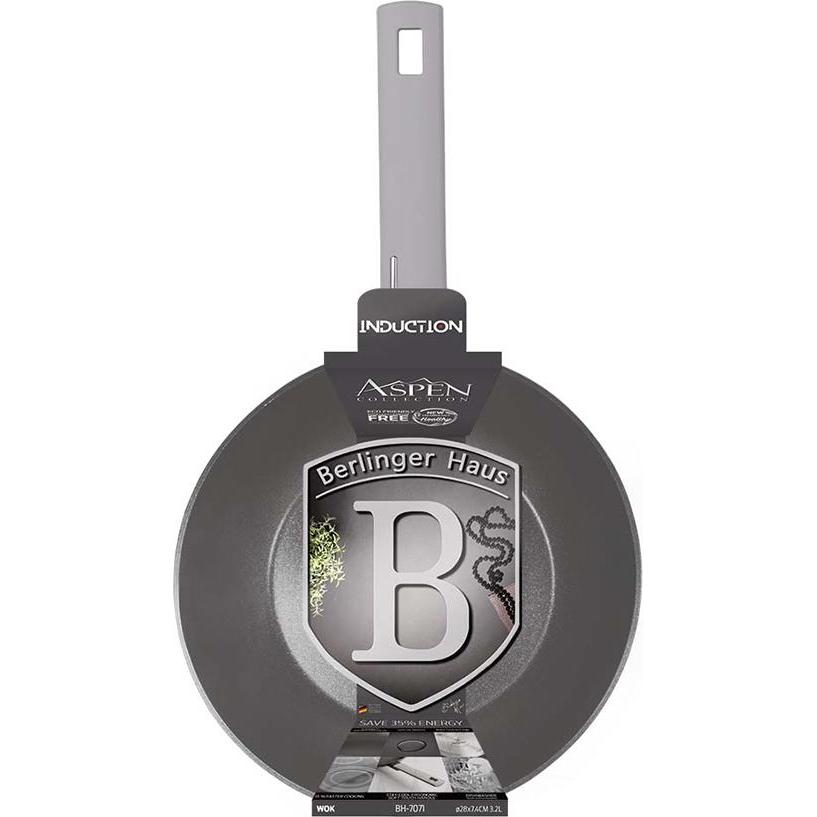 Thumbnail - BerlingerHaus Wok 28cm Aspen Collection, Pfanne + Kochtopf, Grau